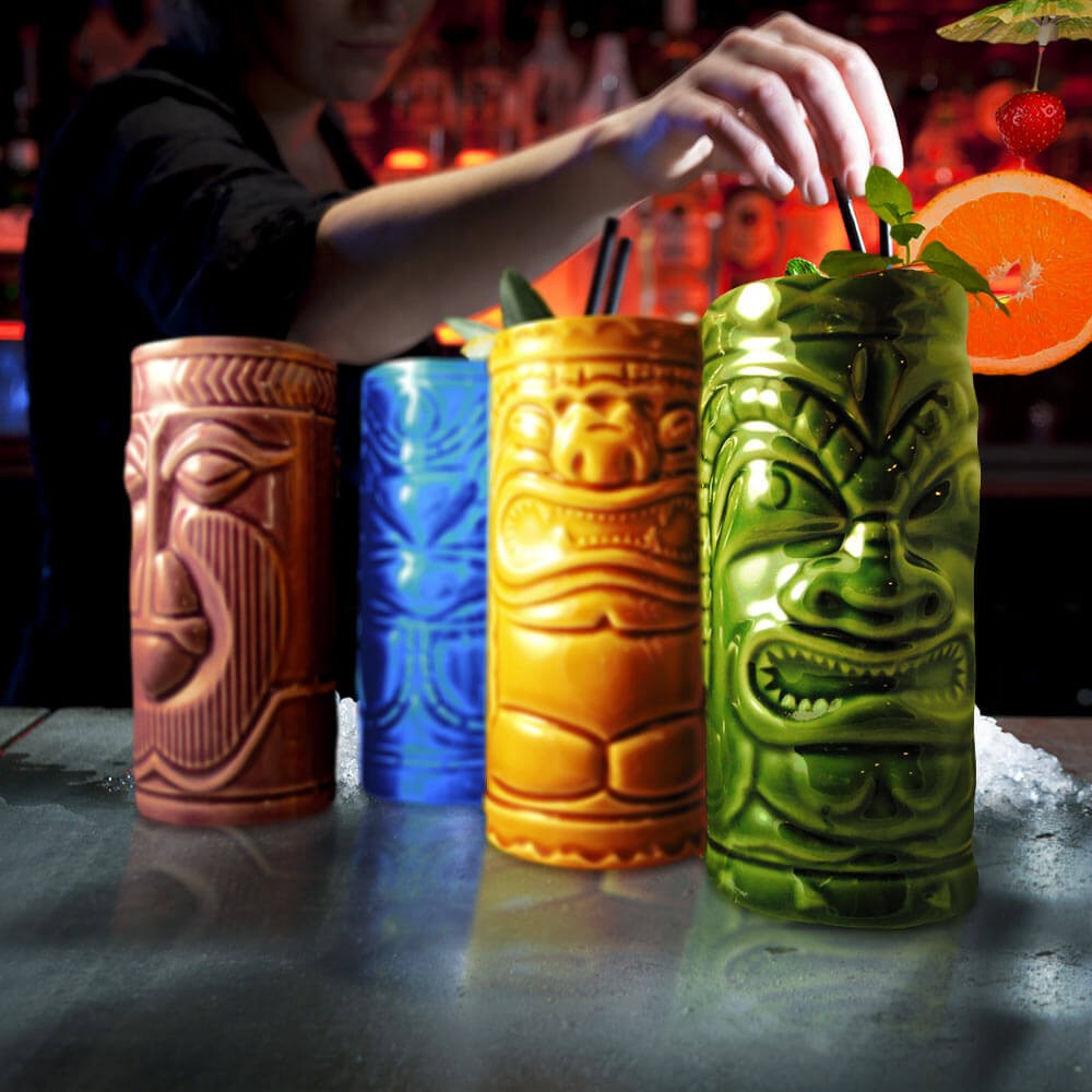 Vasos tiki - tazas de colores para bebidas mixtas