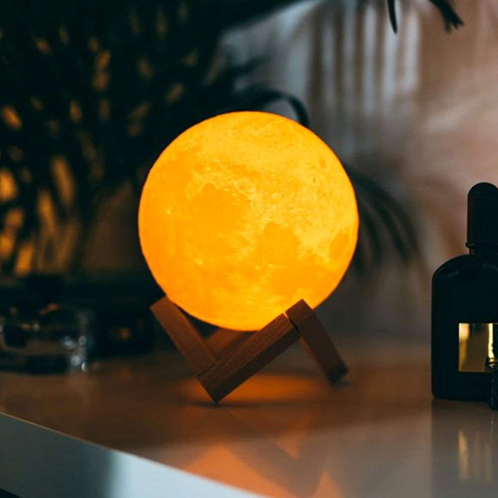 Luna 3D - lámpara táctil para el dormitorio
